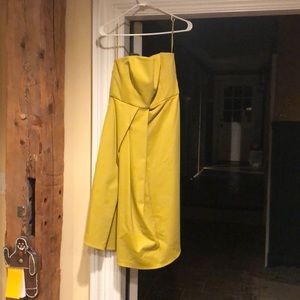 Tibi Assymetric Drape strapless dress